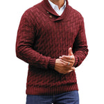 Men's Herringbone Knit Sweater | Stylish Turtleneck Comfort for Winter Layering