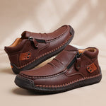 Men's Italian Leather Ankle Shoes | Premium Comfort Fit