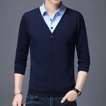 Men's Knitted Patchwork Sweater | Stylish Loose Fit for Spring Autumn