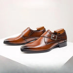 Men's Leather Monk Strap Oxfords | Classic Retro Business Style