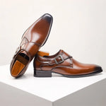 Men's Leather Monk Strap Oxfords | Classic Retro Business Style