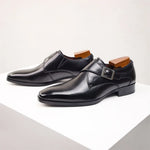 Men's Leather Monk Strap Oxfords | Classic Retro Business Style