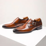 Men's Leather Monk Strap Oxfords | Classic Retro Business Style
