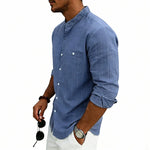 Men's Linen Button-Up Shirt | Lightweight Breathable Spring Essential