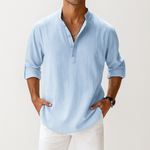 Men's Linen Popover Shirt | Breathable Summer Essential