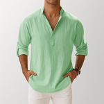 Men's Linen Popover Shirt | Breathable Summer Essential