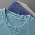 Men's Merino Wool Diamond-Knit Crewneck Sweater | Lightweight Structured Warmth