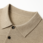 Men's Merino Wool Long Sleeve Polo Shirt | Tailored Soft Comfort Design