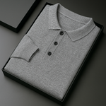 Men's Merino Wool Long Sleeve Polo Shirt | Tailored Soft Comfort Design
