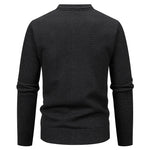 Men's Plush Knit V-Neck Sweater Jacket | Refined Versatile Business Essential