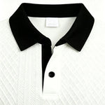Men's Polyester Jacquard Knit Polo Shirt | Soft Breathable Summer Essential