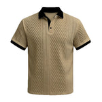 Men's Polyester Jacquard Knit Polo Shirt | Soft Breathable Summer Essential