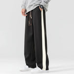 Men's Polyester Wide Leg Trousers | Relaxed Oversized Streetwear Fit