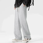 Men's Polyester Wide Leg Trousers | Relaxed Oversized Streetwear Fit
