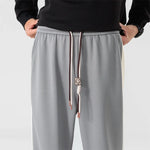 Men's Polyester Wide Leg Trousers | Relaxed Oversized Streetwear Fit