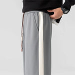 Men's Polyester Wide Leg Trousers | Relaxed Oversized Streetwear Fit