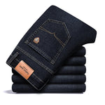 Men's Premium Cotton Stretch Denim Jeans | Classic Structured Fit Casual Pants