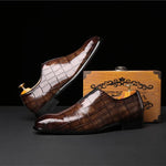Men's Premium Leather Dress Loafers | Elegant Formal Slip-On Style