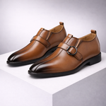 Men's Premium Leather Monk Strap Shoes | Refined All-Day Comfort Fit