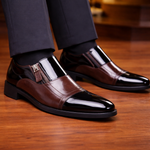 Men's Premium Leather Side-Zip Shoes | All-Day Comfort Fit