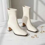Women's Premium Suede Black Ankle Boots | Tailored Minimalist Elegance