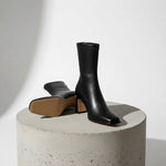 Women's Premium Suede Black Ankle Boots | Tailored Minimalist Elegance