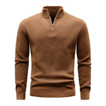 Men's Ribbed Knit Quarter-Zip Sweater | Soft Touch Comfort for Casual Wear