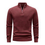 Men's Ribbed Knit Quarter-Zip Sweater | Soft Touch Comfort for Casual Wear