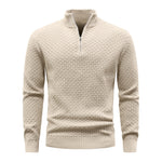 Men's Ribbed Knit Quarter-Zip Sweater | Soft Touch Comfort for Casual Wear