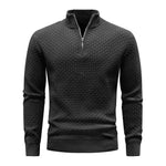 Men's Ribbed Knit Quarter-Zip Sweater | Soft Touch Comfort for Casual Wear