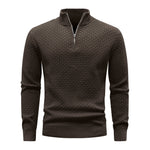 Men's Ribbed Knit Quarter-Zip Sweater | Soft Touch Comfort for Casual Wear