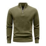 Men's Ribbed Knit Quarter-Zip Sweater | Soft Touch Comfort for Casual Wear