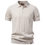 Men's Silk Stripe Polo Shirt | Breathable Casual Summer Top