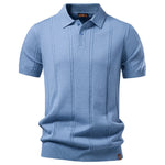 Men's Silk Stripe Polo Shirt | Breathable Casual Summer Top