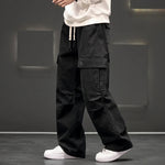 Men's Soft Fabric Wide-Leg Cargo Pants | Effortless Relaxed Street Style