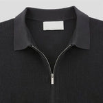 Men's Soft Knit Polo Shirt | Modern Zip-Up Casual Top | Tailored Fit Stylish Attire