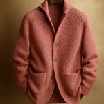 Men's Soft Ribbed Knit Shawl Collar Cardigan Sweater | Timeless Cozy Layer for Effortless Style