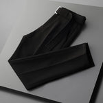 Men's Solid Color Suit Pants | Elegant Draped Fit for Timeless Style