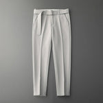 Men's Solid Color Suit Pants | Elegant Draped Fit for Timeless Style