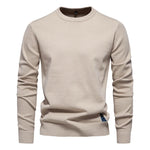 Men's Solid Color O-Neck Pullover Sweater | Tailored Warm Casual Essential