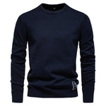 Men's Solid Color O-Neck Pullover Sweater | Tailored Warm Casual Essential