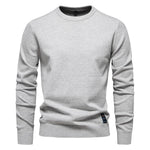 Men's Solid Color O-Neck Pullover Sweater | Tailored Warm Casual Essential