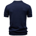Men's Stripe Cotton Polo Shirt | Stylish Casual Short Sleeve Top