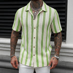 Men's Striped Polyester Cardigan | Stylish Summer Comfort Fit