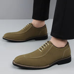 Men's Suede Leather Oxford Shoes | Elegant Patchwork Formal Design