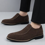 Men's Suede Leather Oxford Shoes | Elegant Patchwork Formal Design
