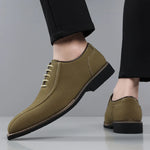 Men's Suede Leather Oxford Shoes | Elegant Patchwork Formal Design