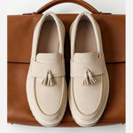 Men's Suede Slip-On Loafers | Comfortable Everyday Essential with Stylish Tassel Detail