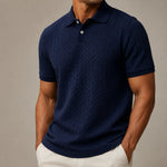 Men's Textured Cable-Knit Polo Shirt | Refined Classic Layering Essential