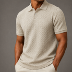 Men's Textured Cable-Knit Polo Shirt | Refined Classic Layering Essential